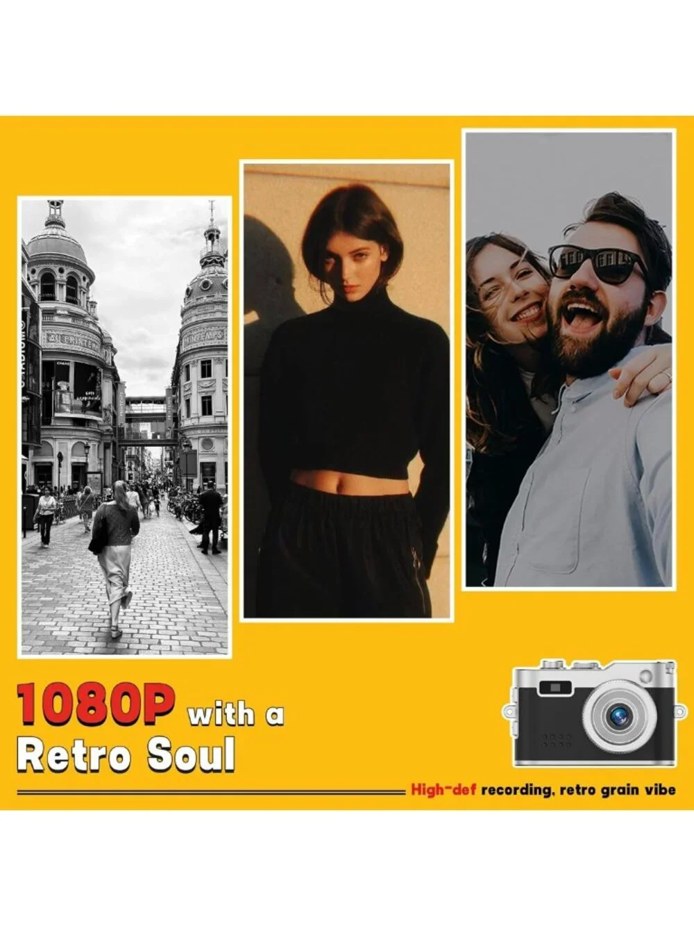 Retro Mini Keychain Camera, Y2K Aesthetic Digital Vlogging Camera, Pocket-Sized